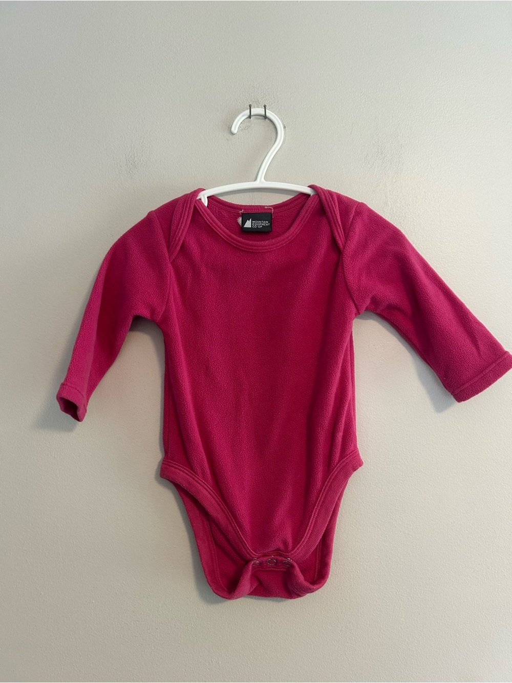 MEC 6m pink fleece long sleeve onesie